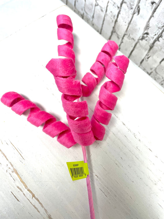 Hot pink velvet curly spray, 63388BT