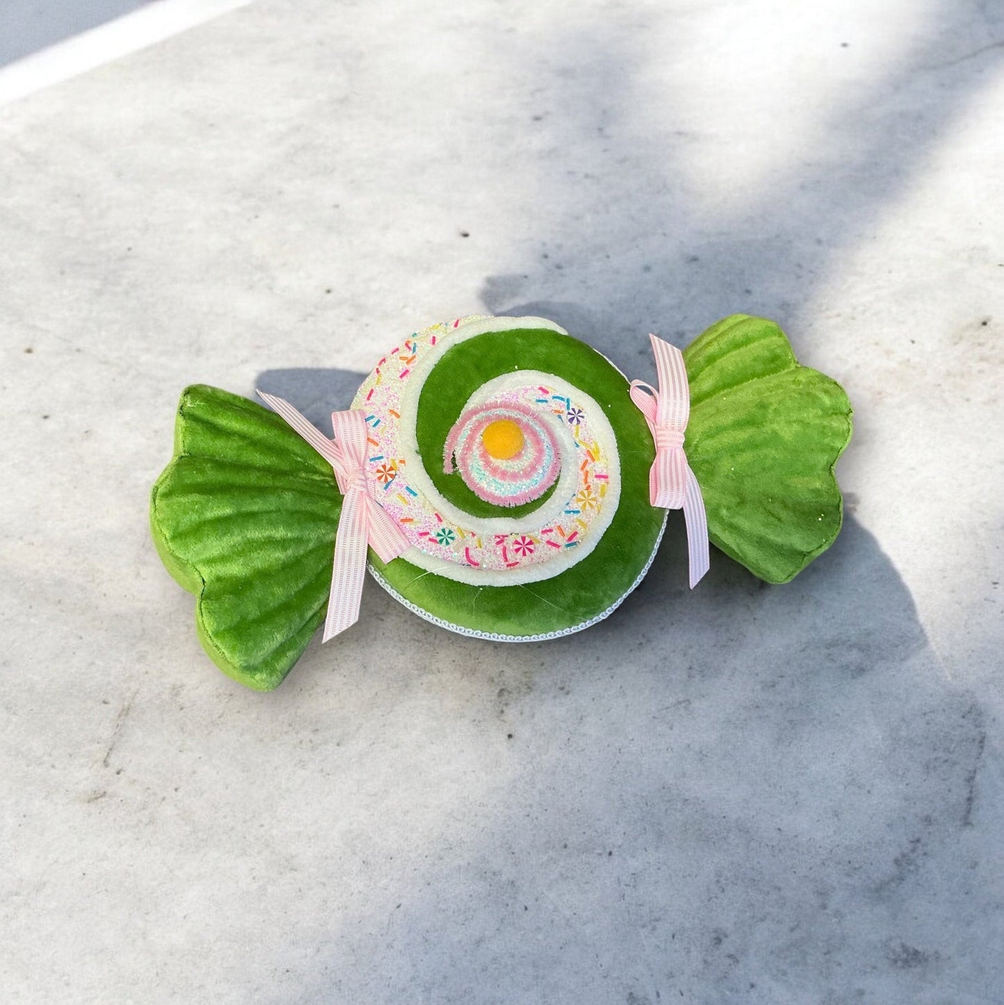 Green and White Candy, 15”, Mark Robert’s