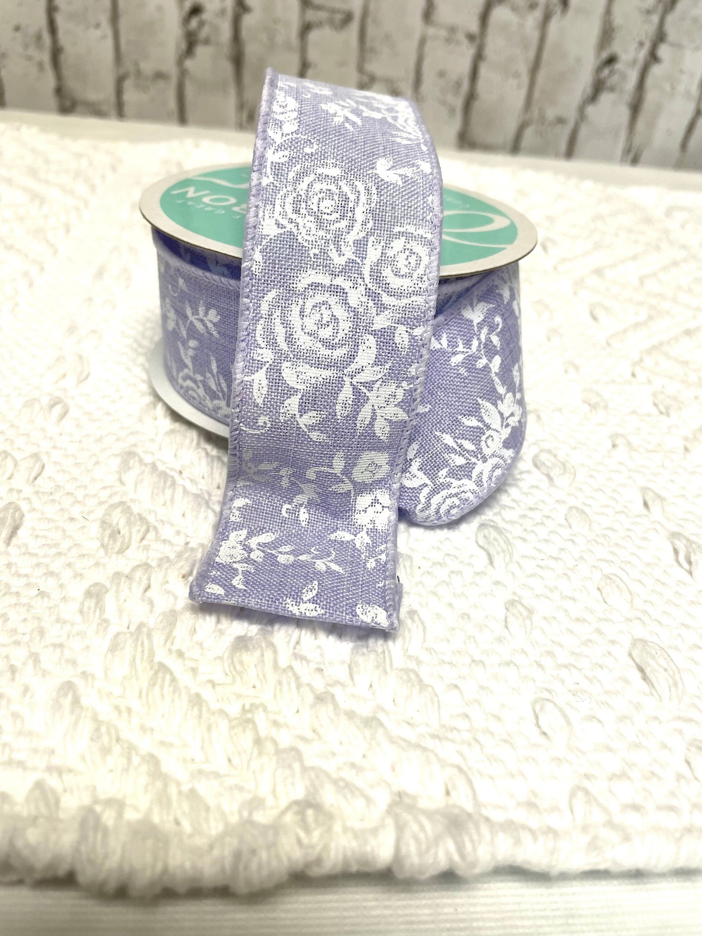 Lavender mini rose burlap ribbon, RGC186013