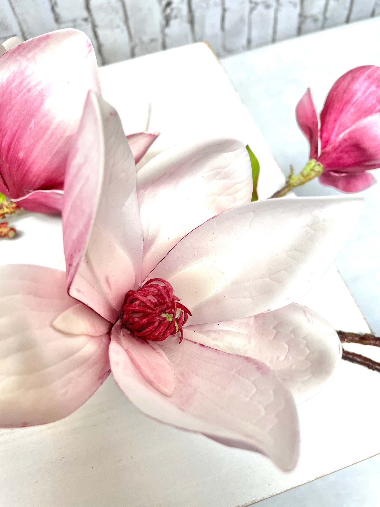 pink magnolia stem, pink magnolias, MTF21218, silk flowers, spring flowers, everyday flowers