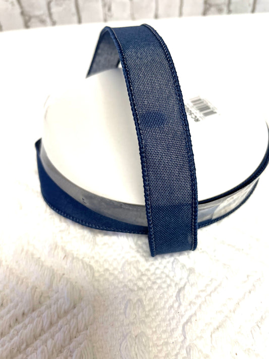 Navy burlap ribbon, 25 yard roll ribbon, navy ribbon, 7/8 ribbon, 7/8 navy royal burlap ribbon,RC500519