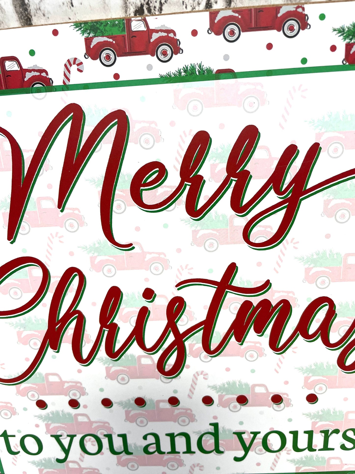 Christmas wreath sign, AP7010, red truck wreath sign