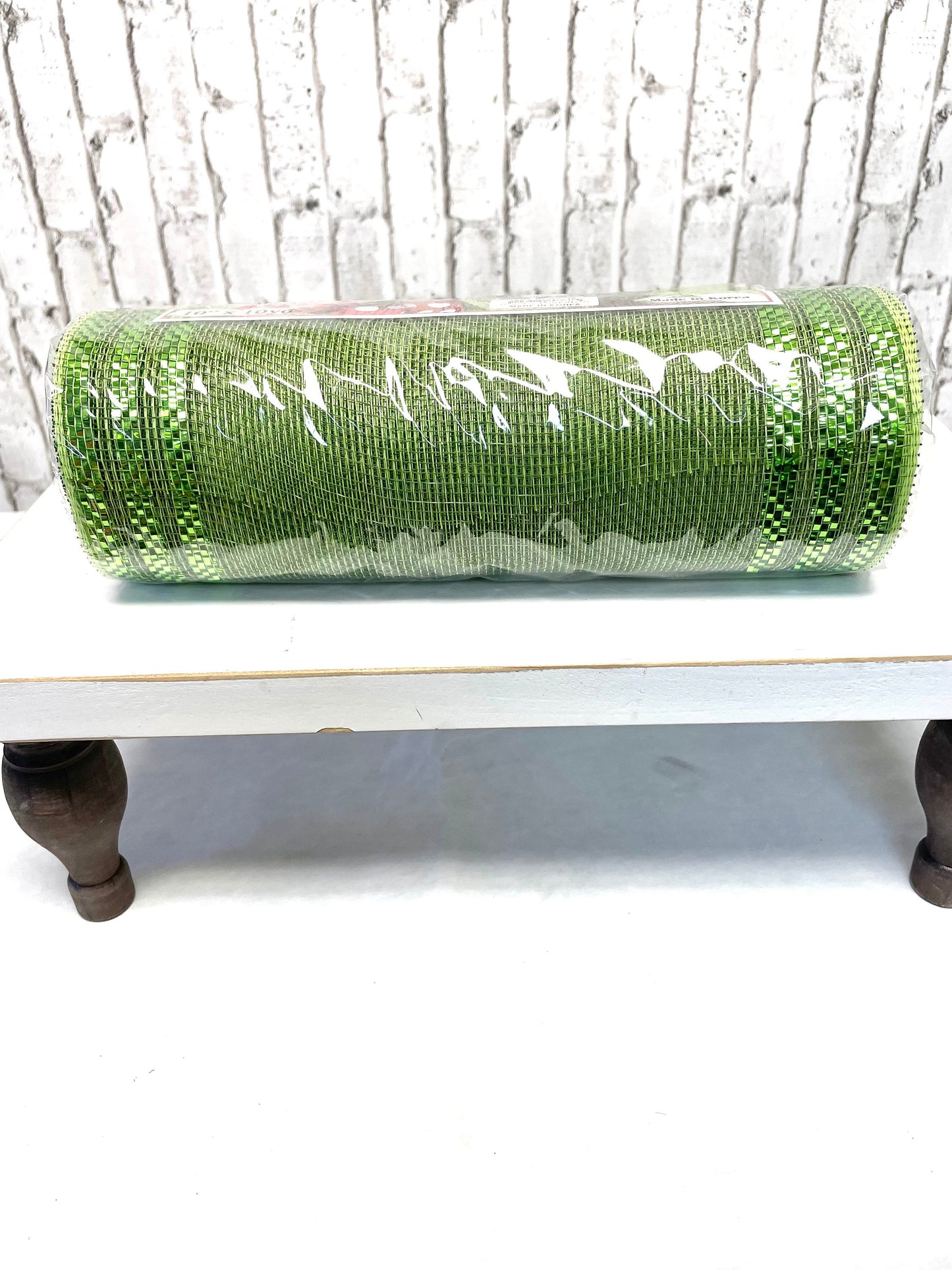Moss green mesh, RE850249, green border strip mesh, moss green/apple green mesh, everyday mesh, Christmas mesh, summer mesh, spring mesh