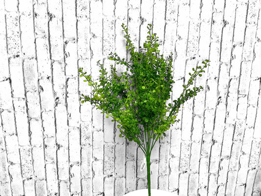 Plastic Spring Button Leaf Bush x11, 20”, Light Green, MTF19508
