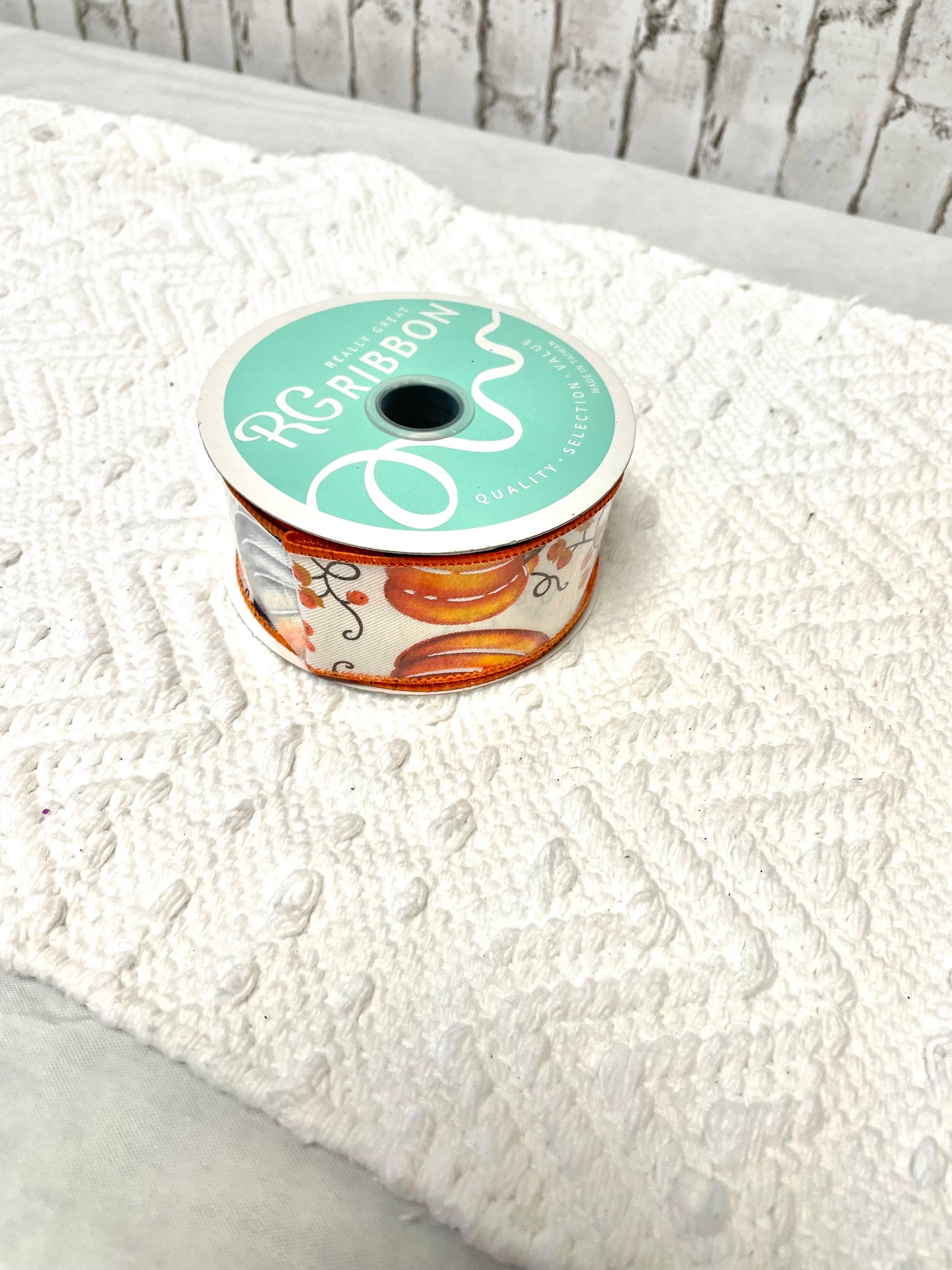 navy pumpkin ribbon, 1.5 fall pumpkin ribbon, RGE1268H5