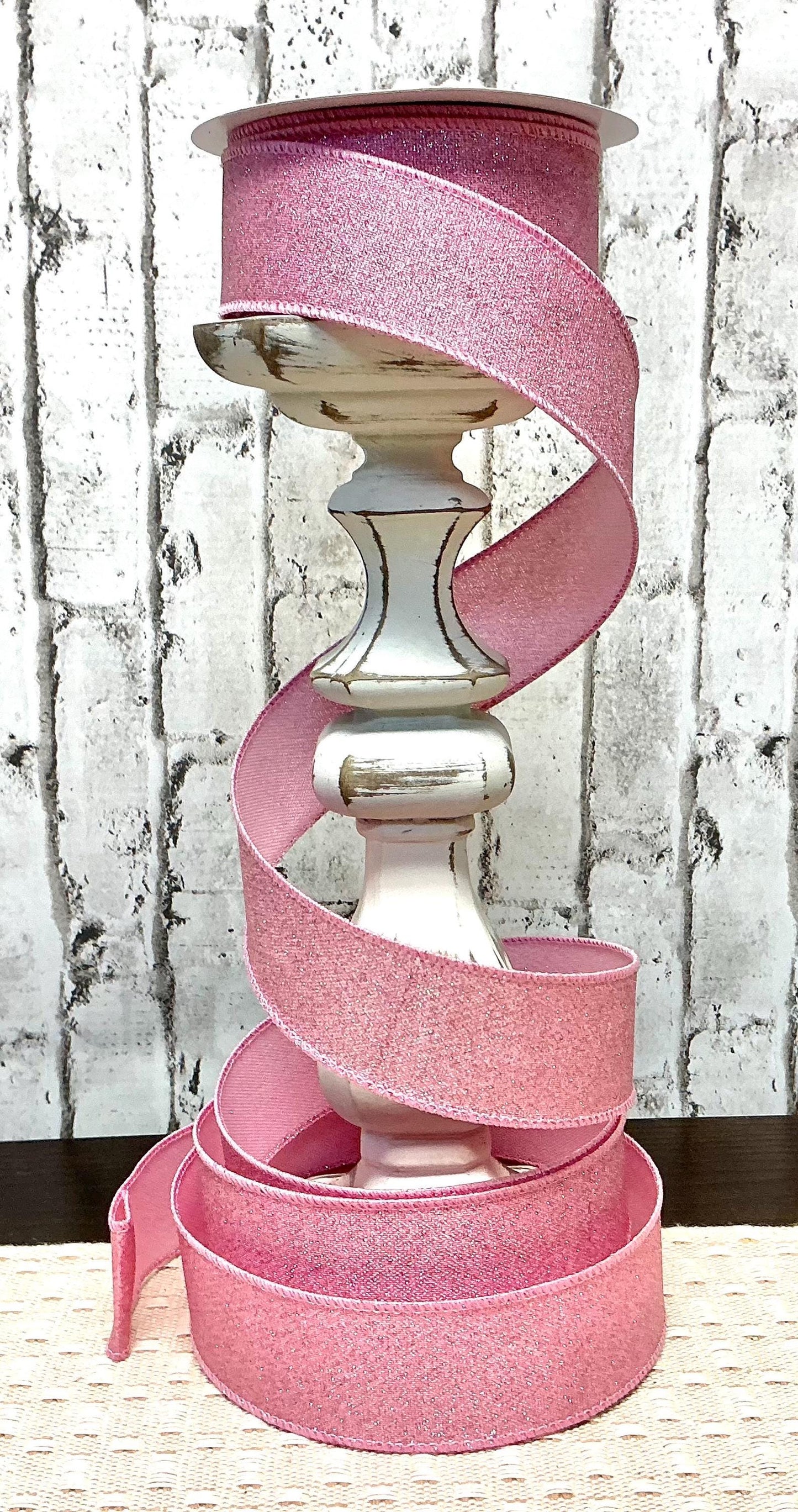 Light pink Shimmer Ribbon, 1.5” x 10YD, Wired, RGE178915