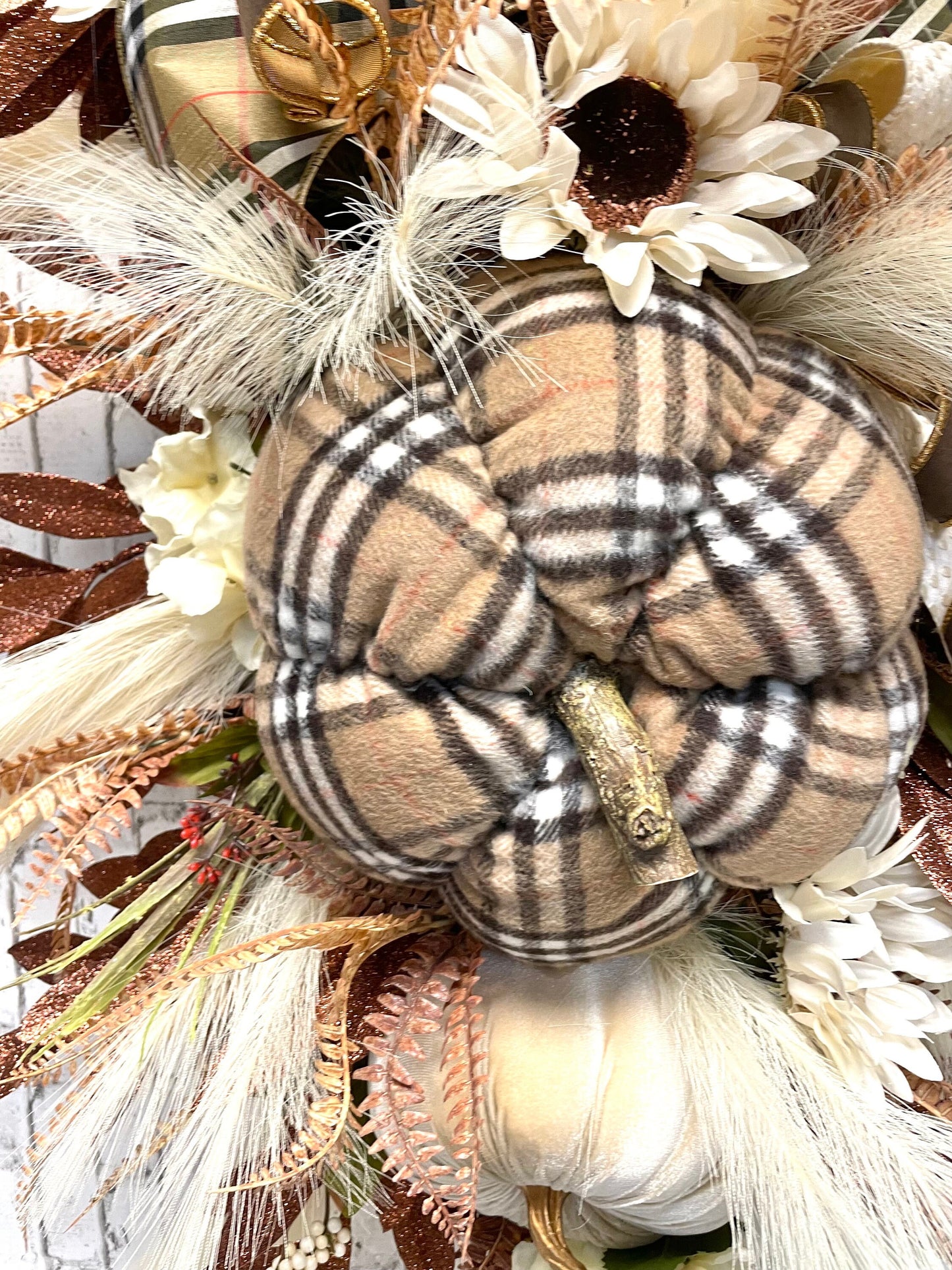 boho fall pumpkin wreath, boho fall decor, neutral fall boho wreath, neutral boho fall decor, fall pumpkin wreath, neutral fall decor, gift