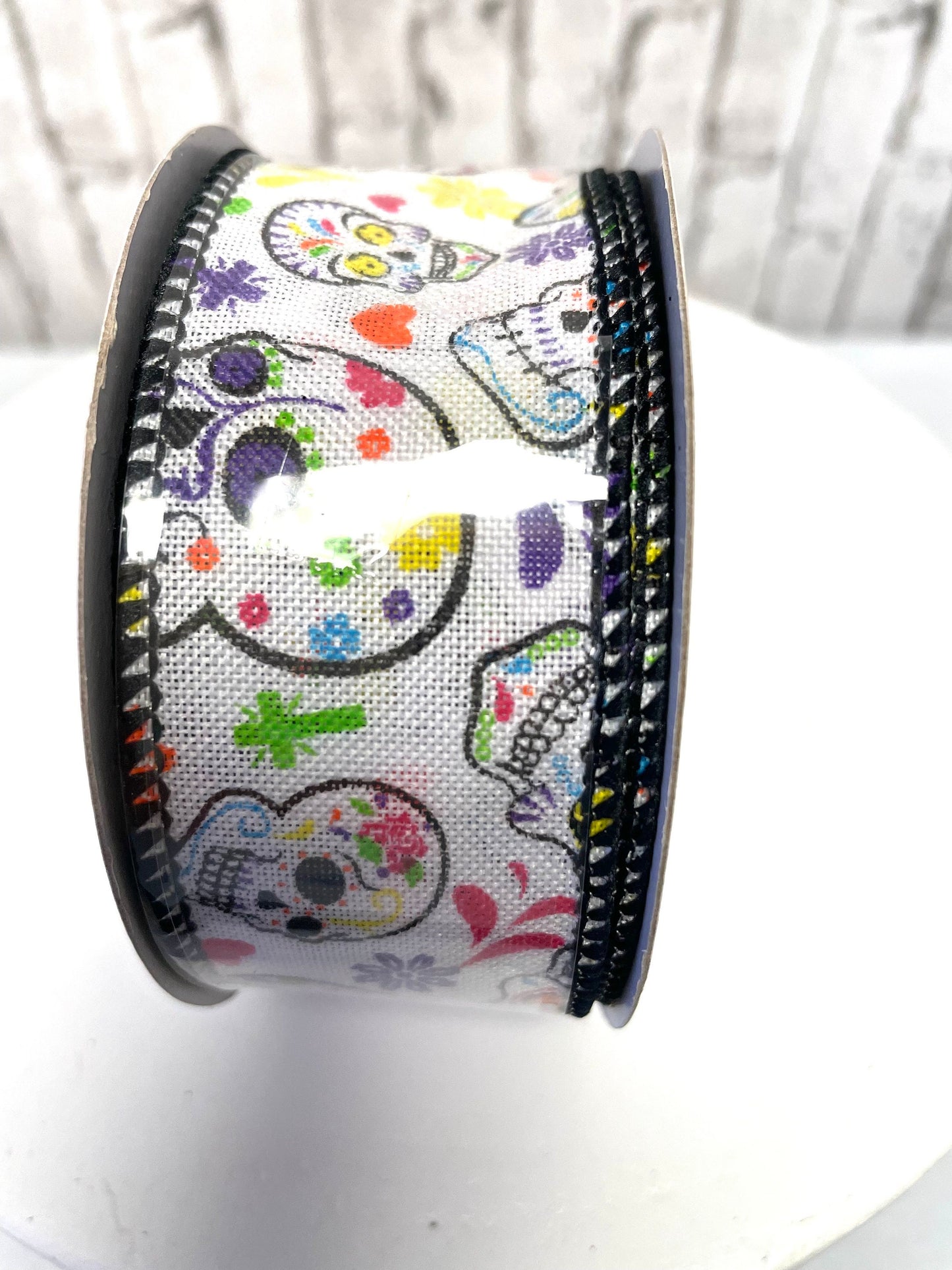 sugar skulls ribbon, RGA146627, day of the dead ribbon, Halloween ribbon