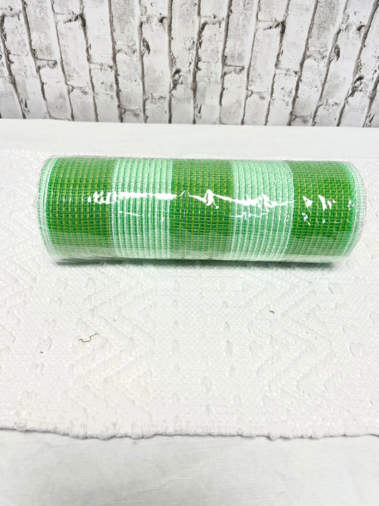 RY831466, jute mesh, fresh green white wide striped mesh, Halloween mesh, everyday mesh, Christmas mesh