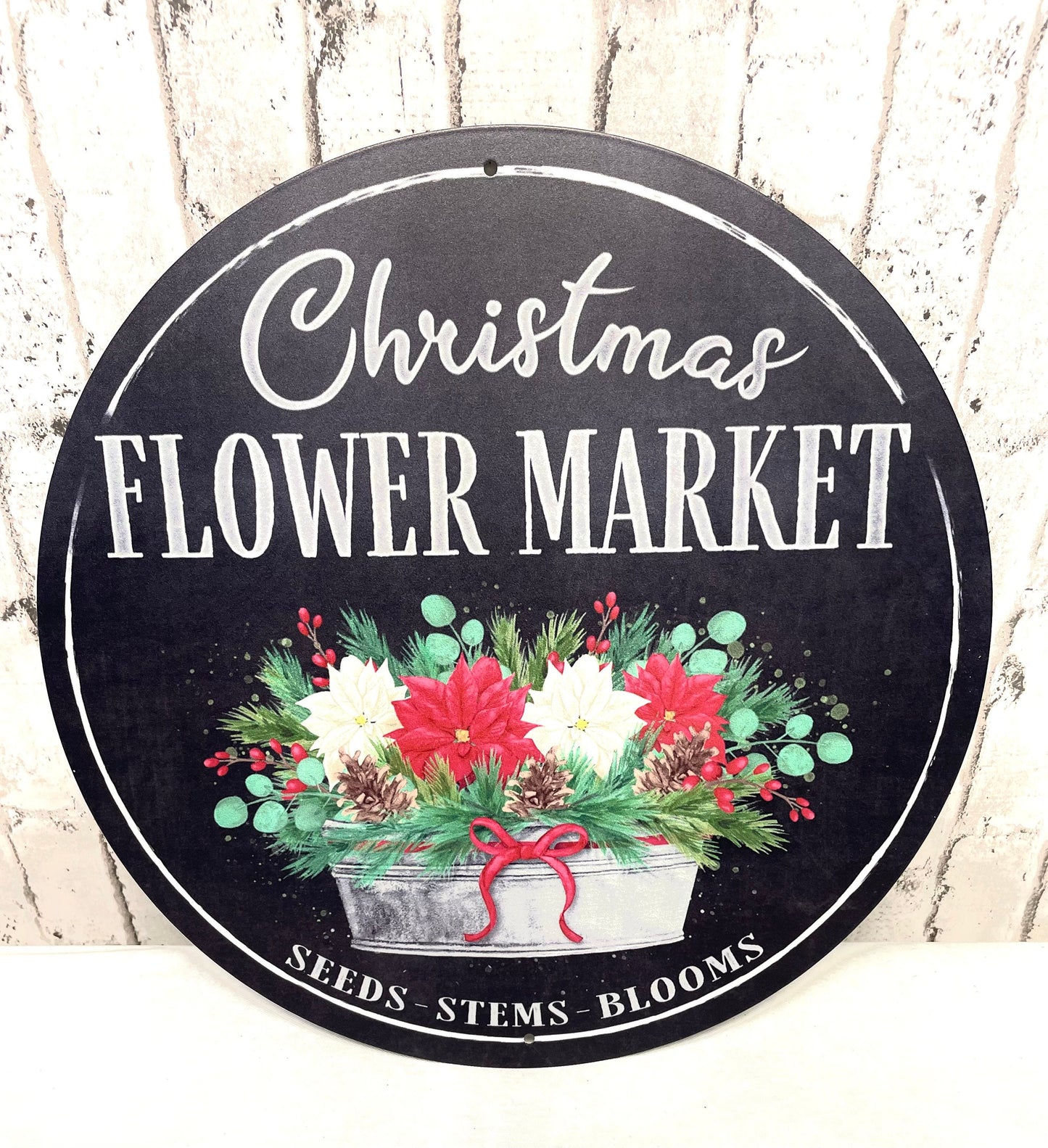 MD0996, Christmas Flower Market wreath sign