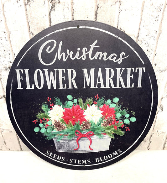 MD0996, Christmas Flower Market wreath sign