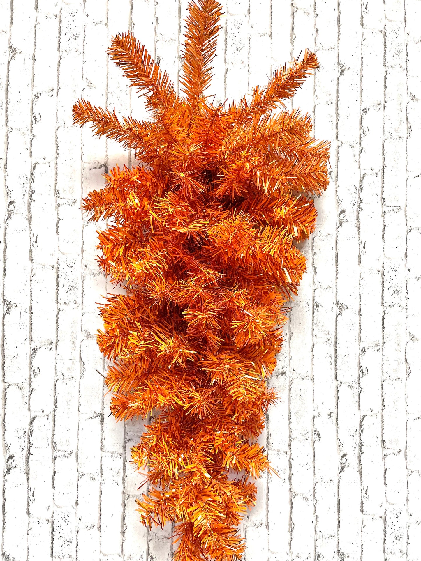 orange tinsel swag base, swag base,57196TE32,  32 inch swag base, Easter swag base, Halloween swag base,