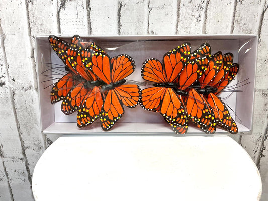 Monarch Butterfly Box, 12 Butterflies included, each has 10” Wire, MB9777
