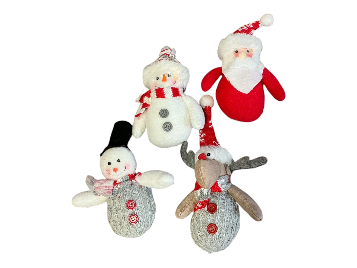 Plush Snowman with top hat, Wreath Embellishments, 8” tall