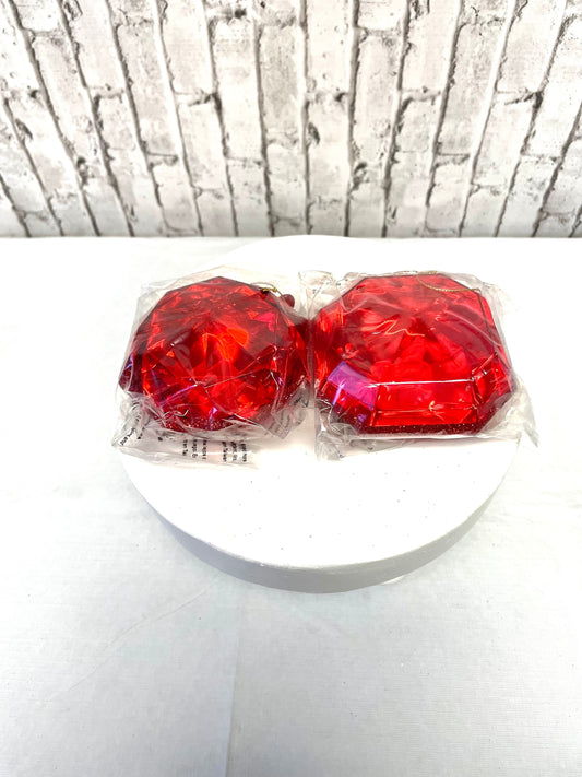 4 inch 2 pack red square/ round jewels, MTX67413, 4 inch red gems, 2 pack 4 inch jewels