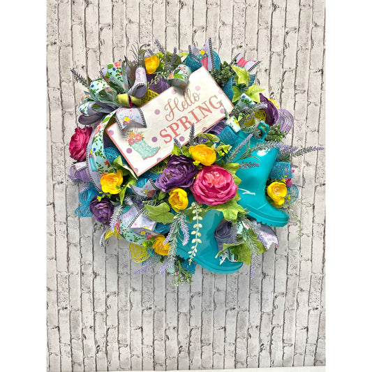 Spring wreath, spring decor, door wreath, door hanger, porch decor, Easter gift, housewarming gift, shipping included