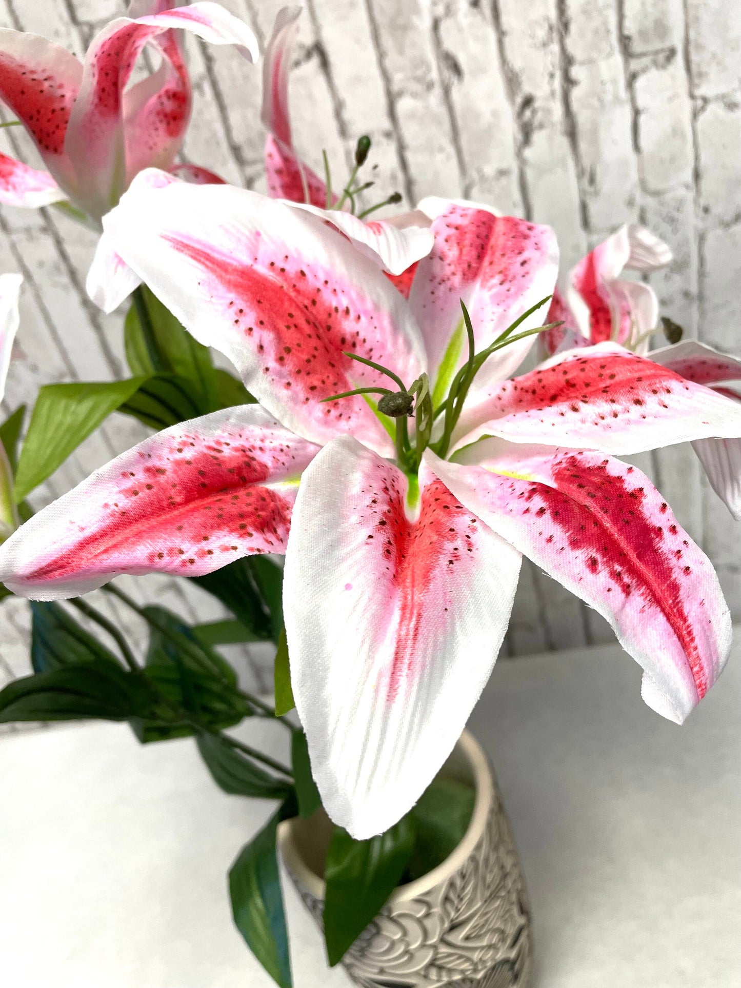Lily bush, 35022RU, stargazer Lily bush, silk Lily bush, silk stargazer Lily bush, spring Lily bush