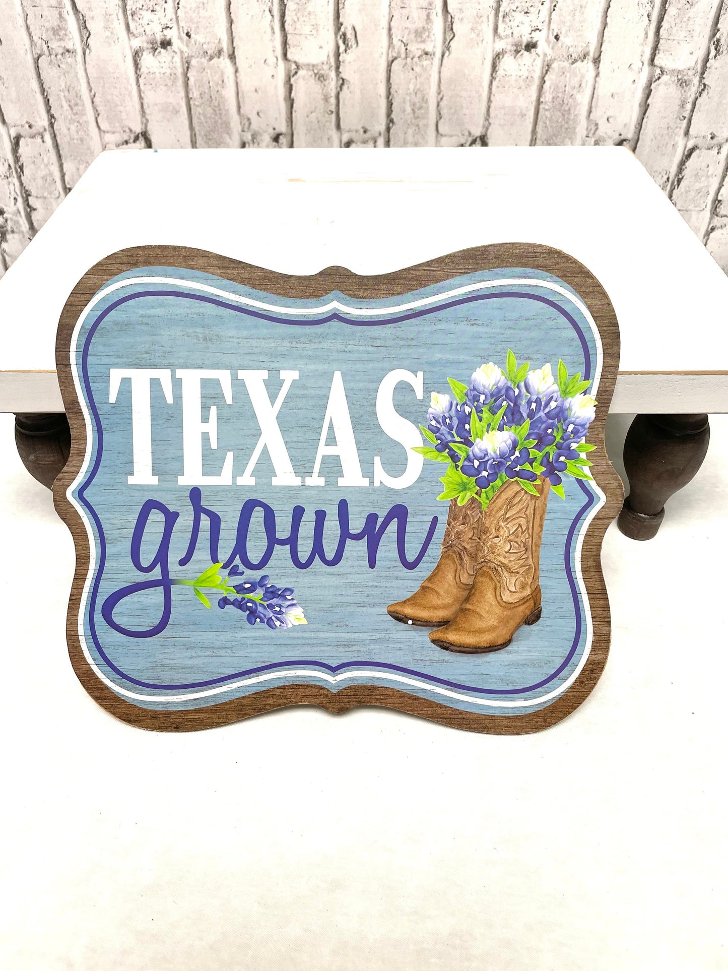 Texas bluebonnet sign, bluebonnet wreath sign, AP7269