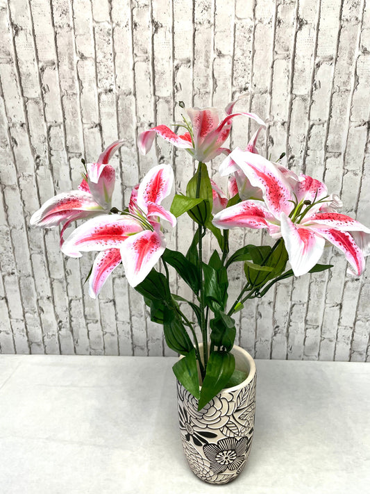 Lily bush, 35022RU, stargazer Lily bush, silk Lily bush, silk stargazer Lily bush, spring Lily bush