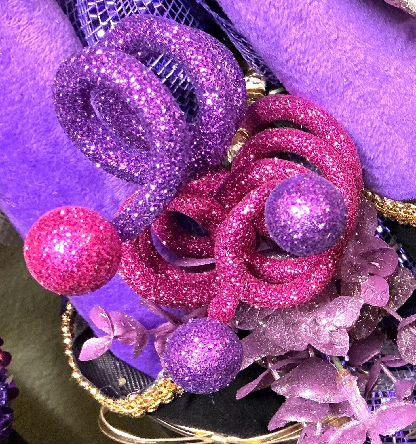 Glitter Ball Springy Spray, 24”H, Pink, Purple and Gold, 85992BTPU