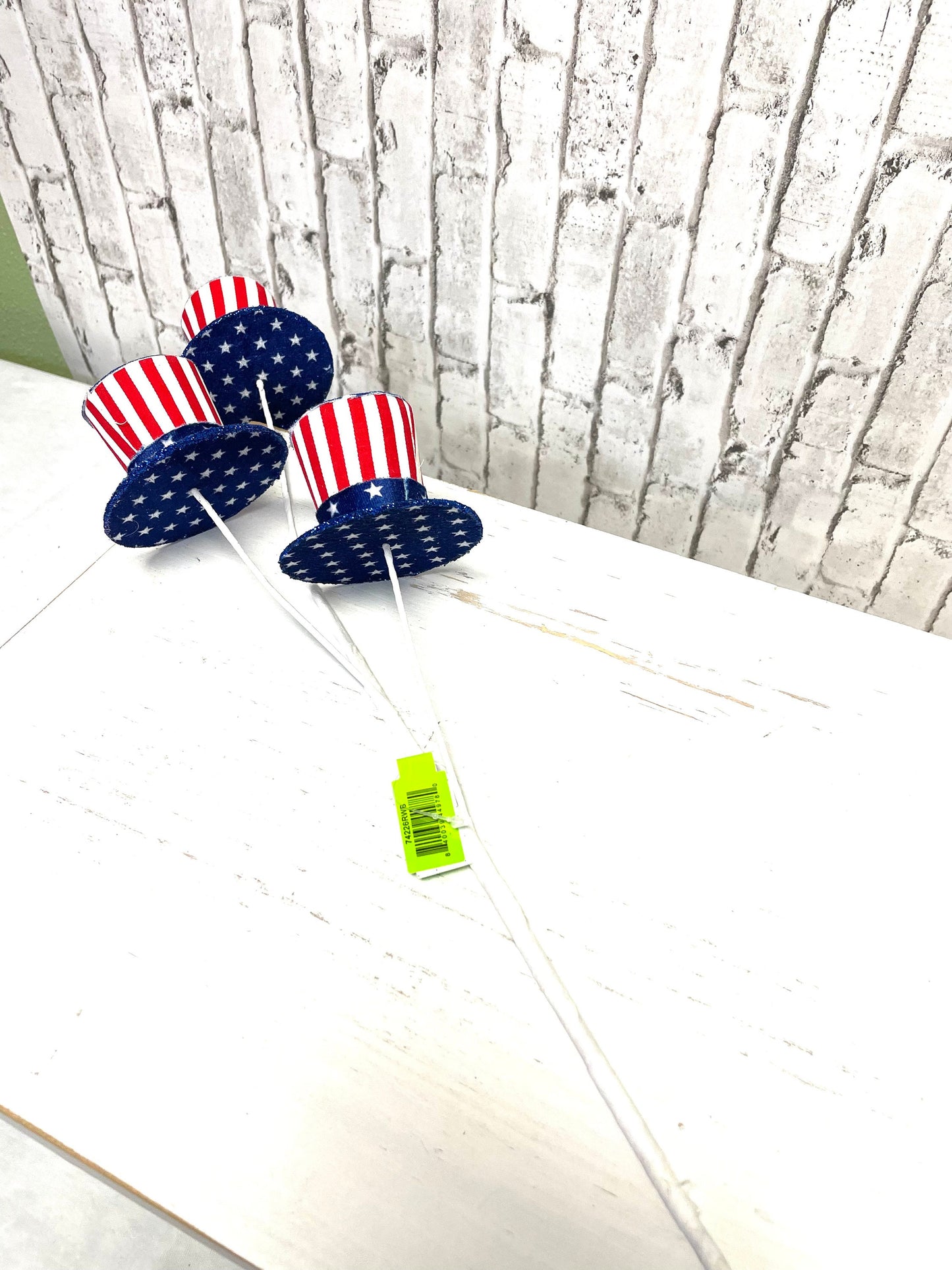 Patriotic top hat spray, 74226RWB, patriotic spray, , top hat spray, Uncle Sam hat spray, 4th of July spray, Memorial Day spray