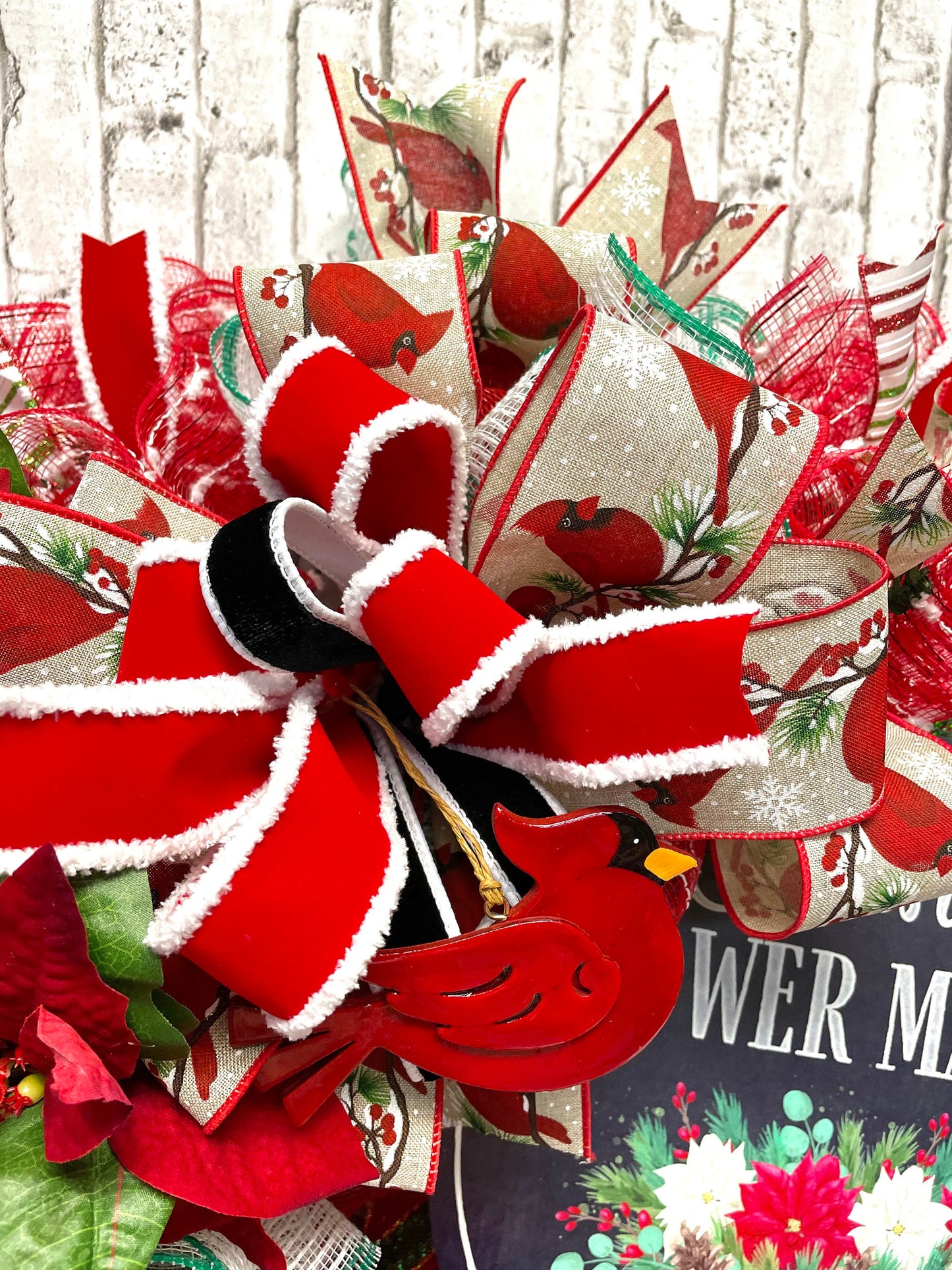Christmas wreath with flower market sign, Christmas wreath, flower market wreath, Christmas decor, free shipping