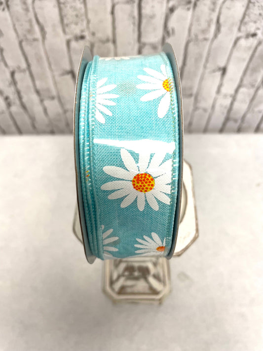 aqua daisy ribbon, spring ribbon, RGC1739EX, summer ribbon, Aqua ribbon