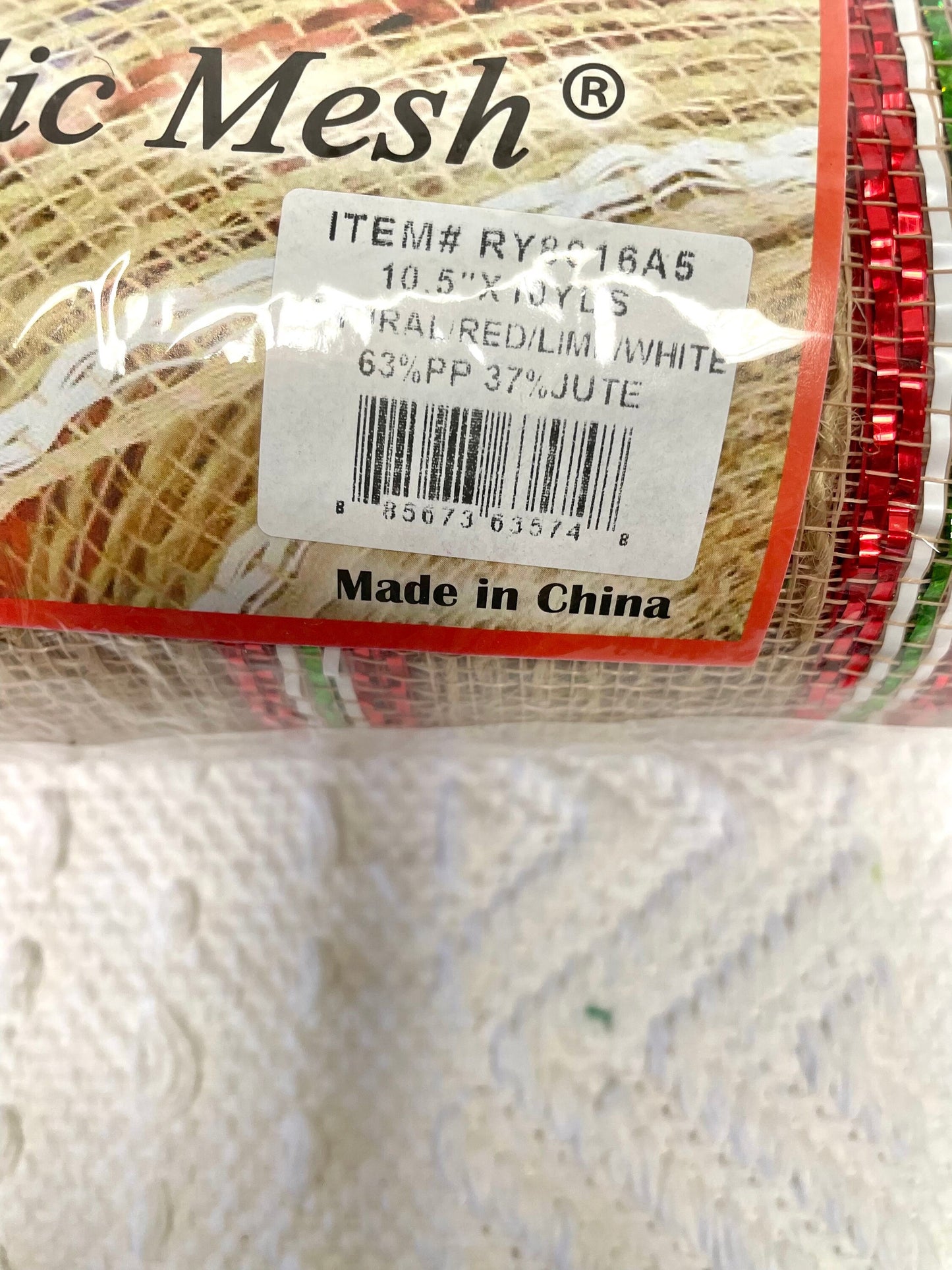 RY8016A5, natural red lime white mesh, jute mesh, everyday mesh, Christmas mesh, summer mesh,spring mesh