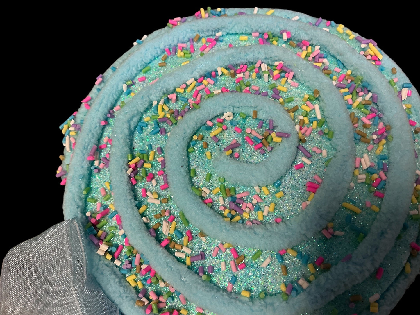 Blue Sprinkle Lollipop, 6” Dia