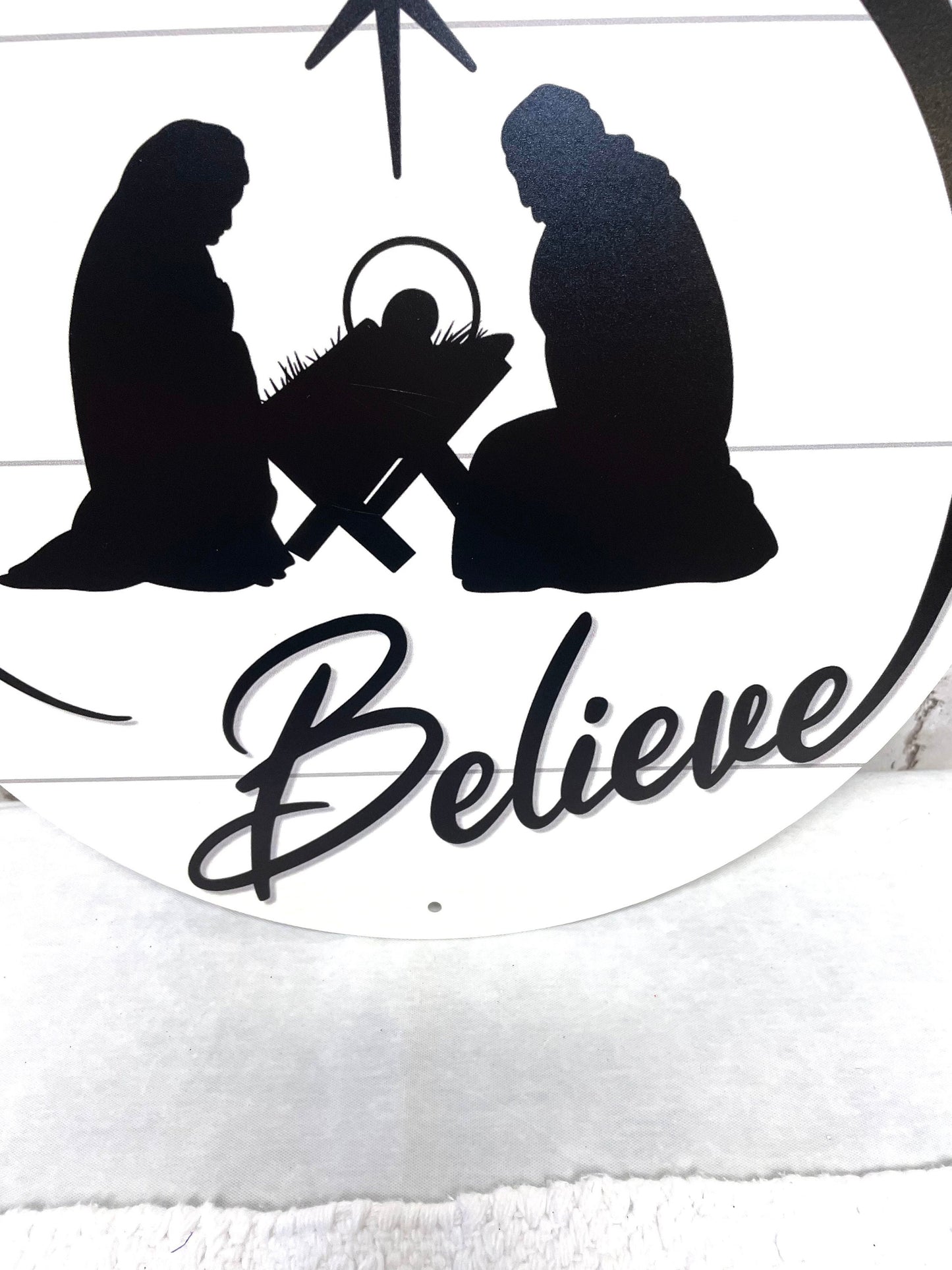 Nativity wreath sign, Christmas wreath sign, religious wreath sign, holy family wreath sign, Christmas sign