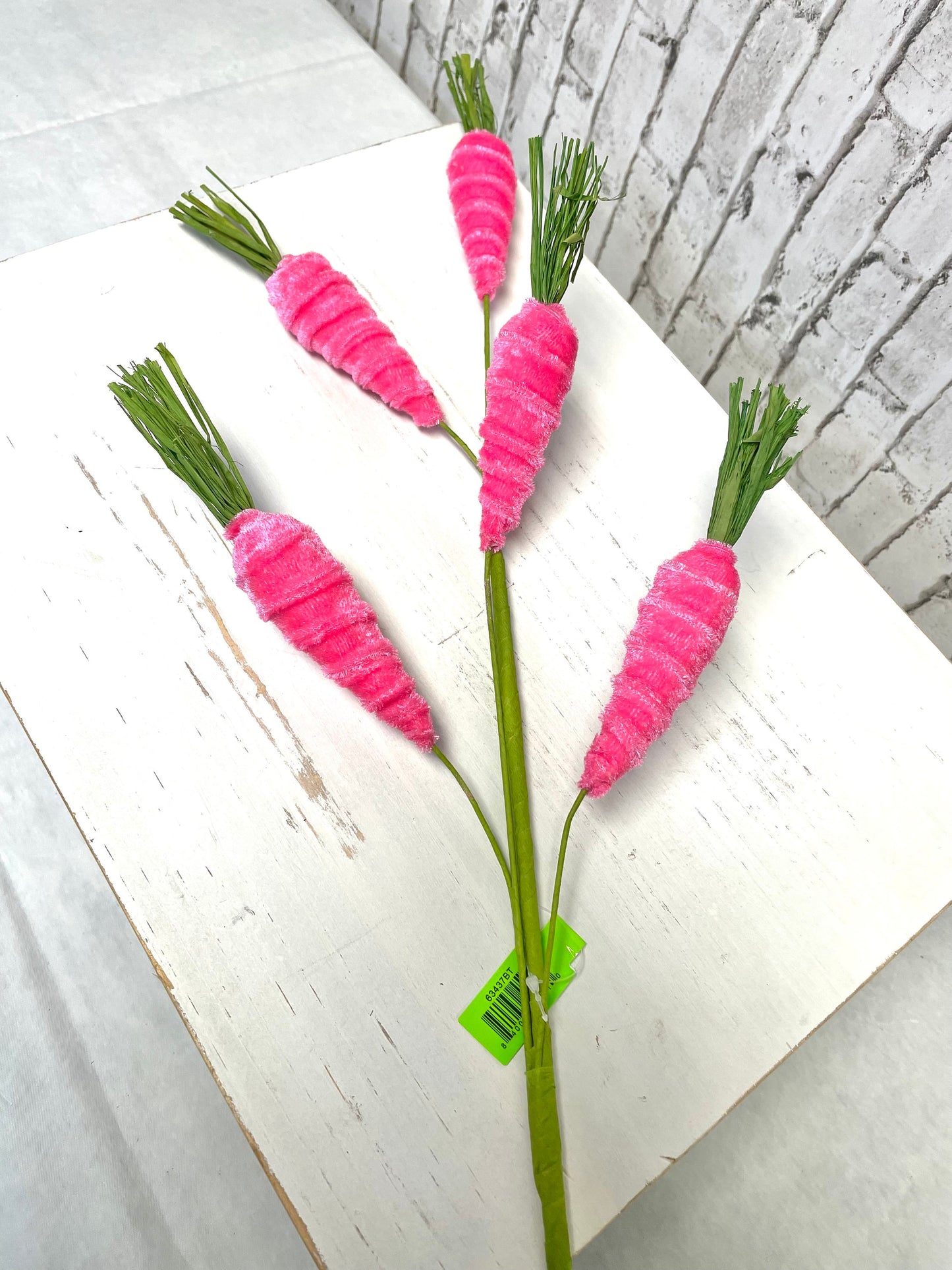 Pink velvet carrot spray, 63437BT, Easter carrot spray, spring pink carrots, velvet carrot spray, summer carrot spray