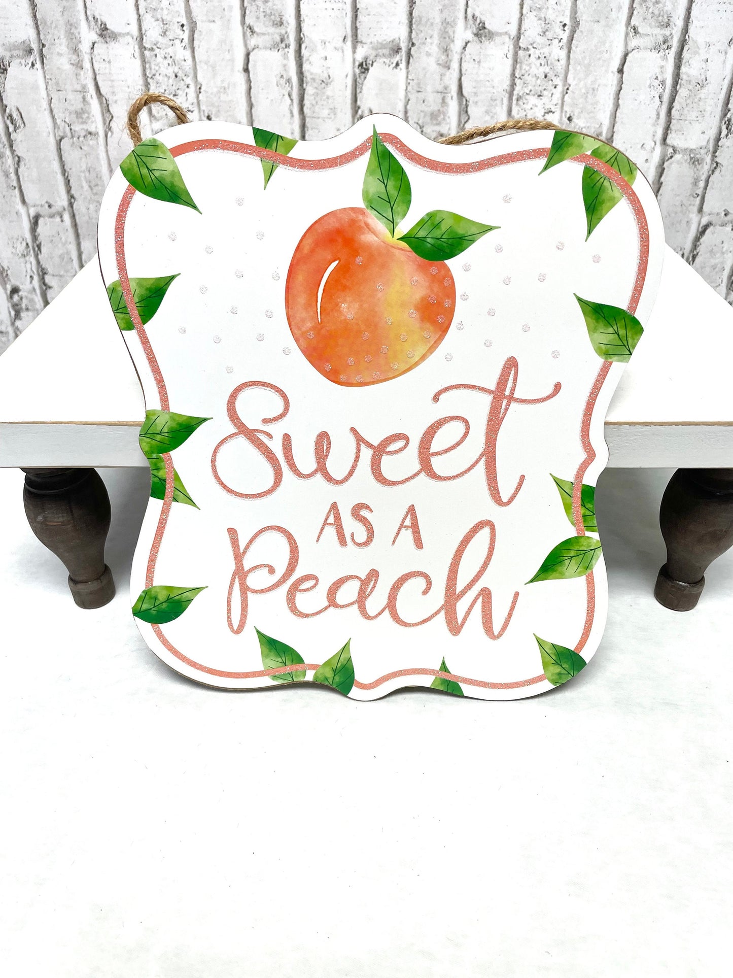 Spring sign, peach sign, sweet as a peach wreath sign, AP8884