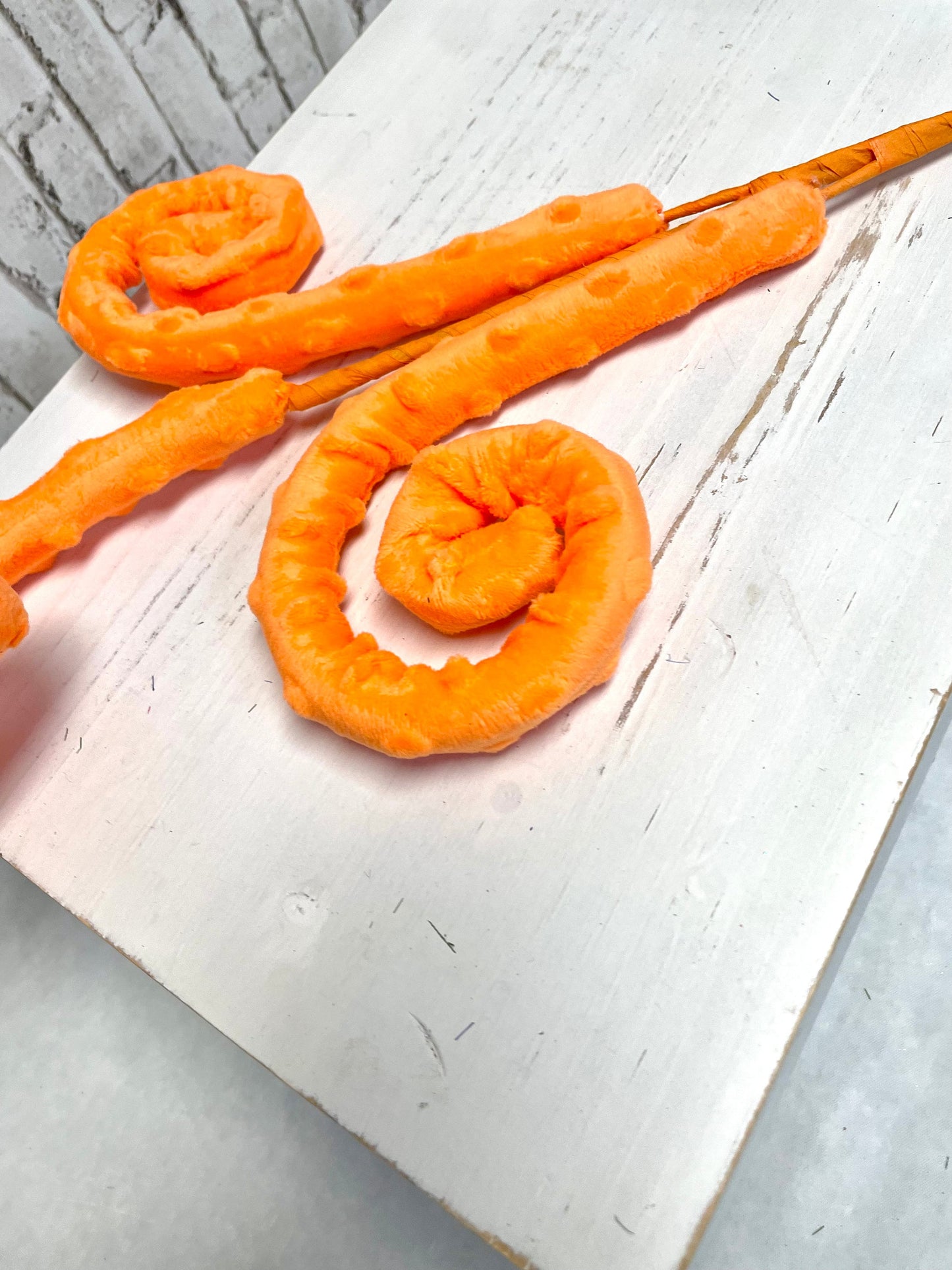 Orange curly spray, 63390OR, curly spray, orange spray, Easter curly spray, spring curly spray, summer curly spray, Halloween curly spray