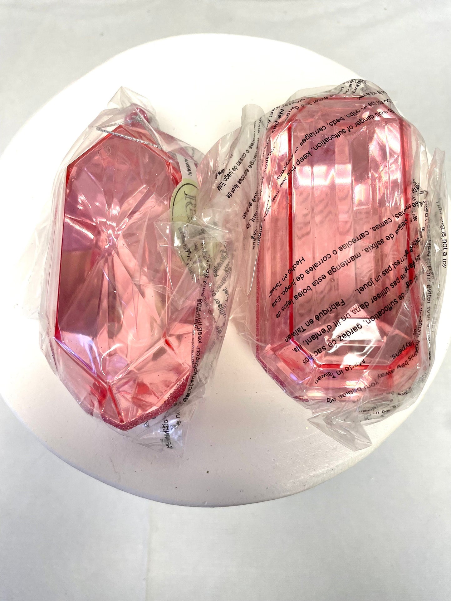 two pack 5 inch pink rectangle/oblong gems/jewels, MTX67414, pink gems, pink jewels, 5 inch gems, 5 inch jewels
