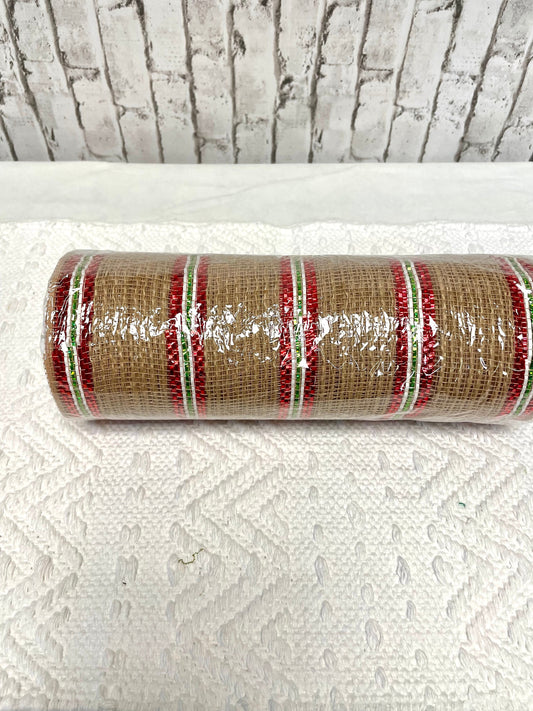 RY8016A5, natural red lime white mesh, jute mesh, everyday mesh, Christmas mesh, summer mesh,spring mesh
