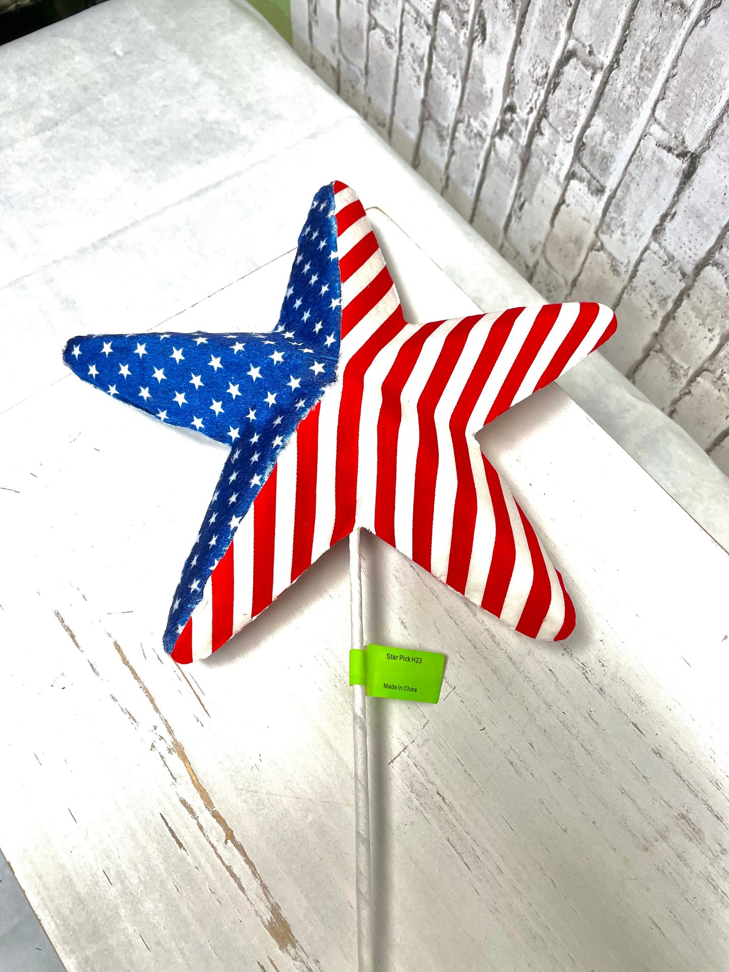 Patriotic star pick, patriotic flag star pick, 74227RWB, patriotic pick, star pick, summer patriotic star pick