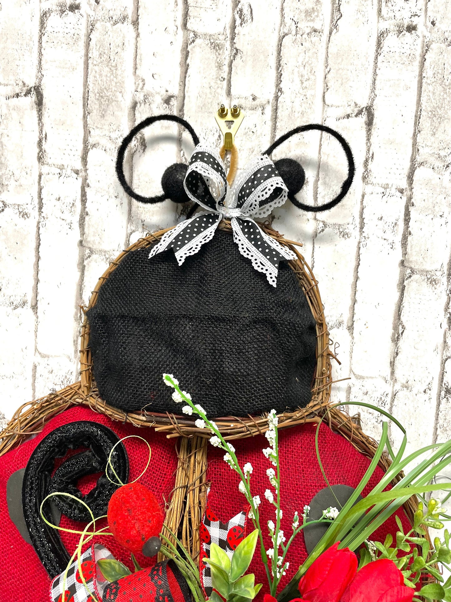 Lady bug grapevine wreath, spring wreath, summer wreath, spring door hanger, summer door hanger, lady bug decor, shipping included