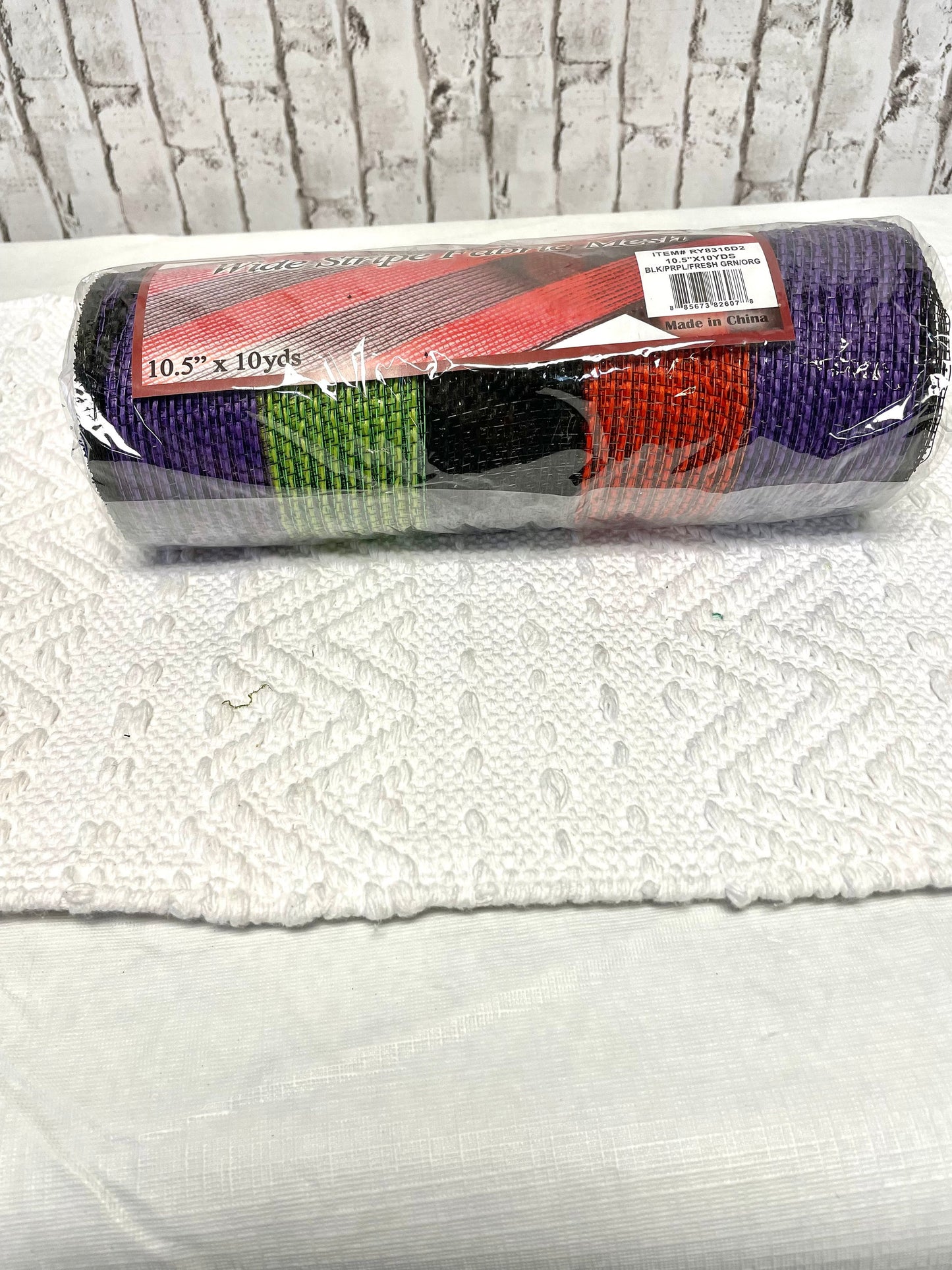 RY8316D2, halloween mesh, black orange purple green striped mesh