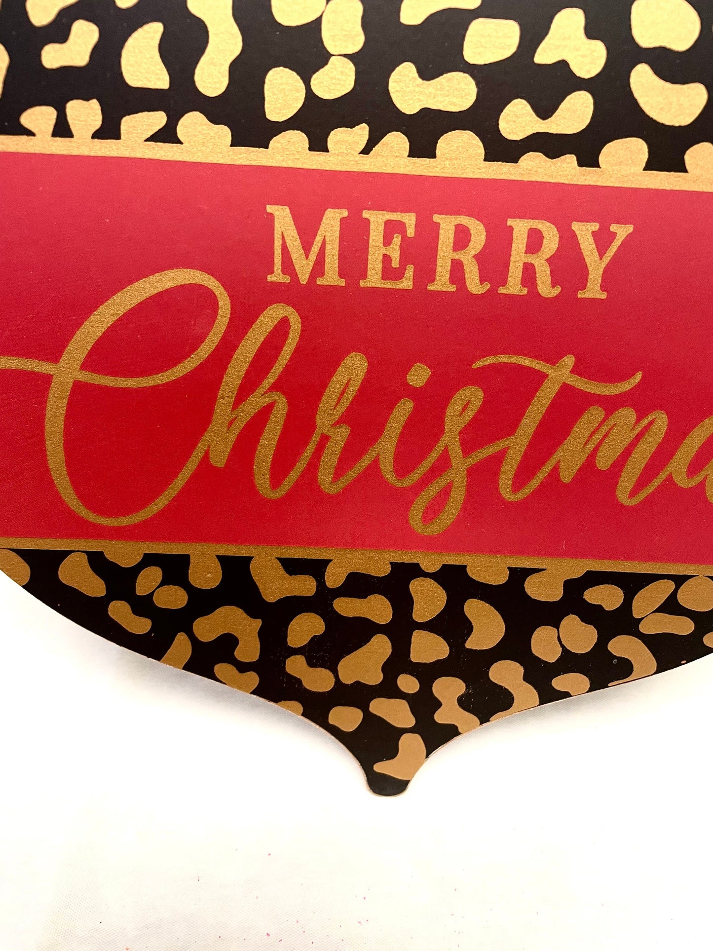 Merry Christmas leopard sign