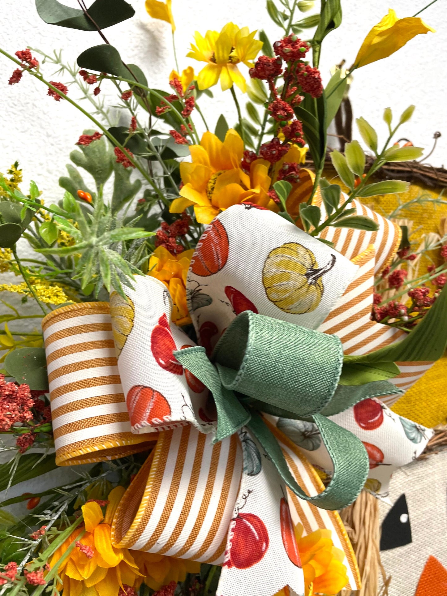 Fall wreath, scarecrow wreath, grapevine wreath, fall grapevine wreath, fall door hanger, scarecrow door hanger, shipping is included