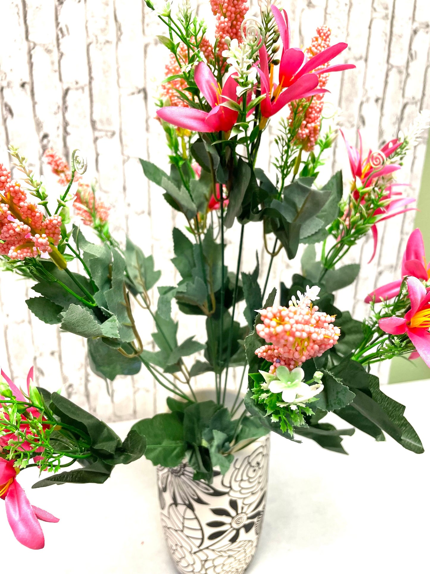 Pink foxtail bush, 62409PK, foxtail bush, spring silk flower bush, pink silk flower bush, fliller silk flower bush, filler bush