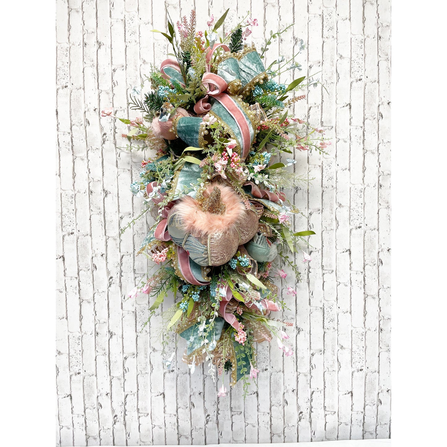 Elegant fall swag, elegant door swag, unique swag, fall swag, pink fall swag, elegant wall swag, elegant fall decor,shipping included