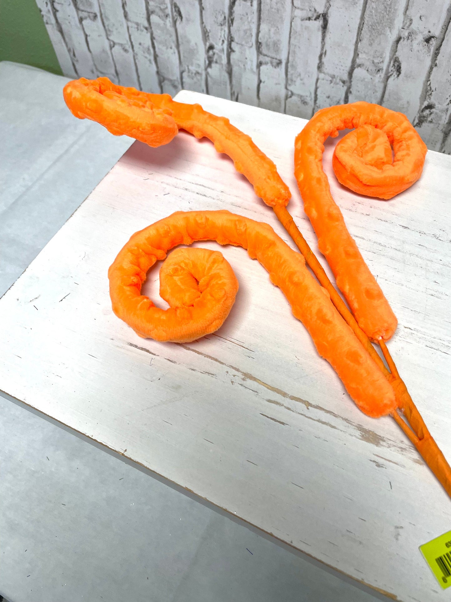 Orange curly spray, 63390OR, curly spray, orange spray, Easter curly spray, spring curly spray, summer curly spray, Halloween curly spray