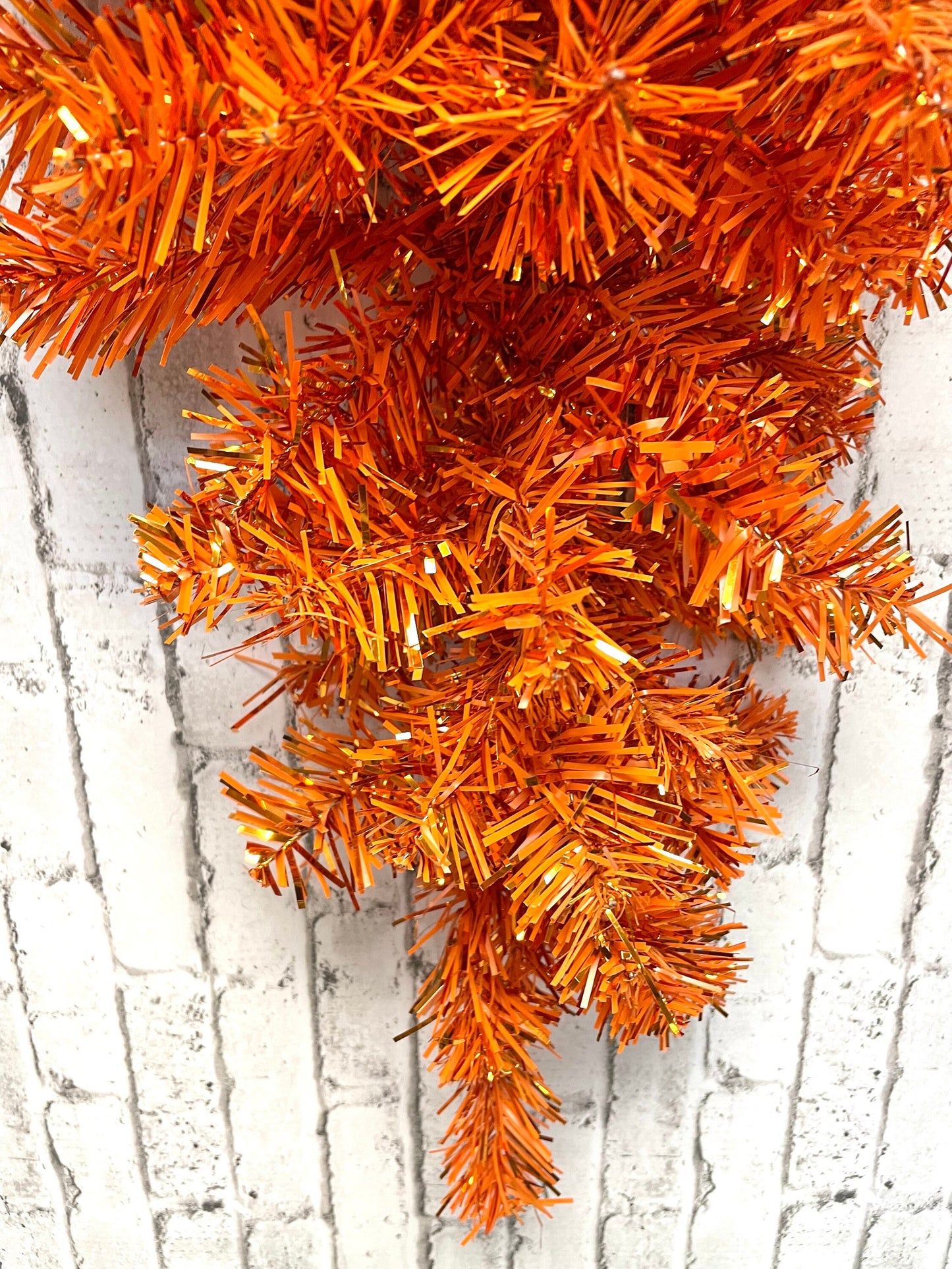 orange tinsel swag base, swag base,57196TE32,  32 inch swag base, Easter swag base, Halloween swag base,