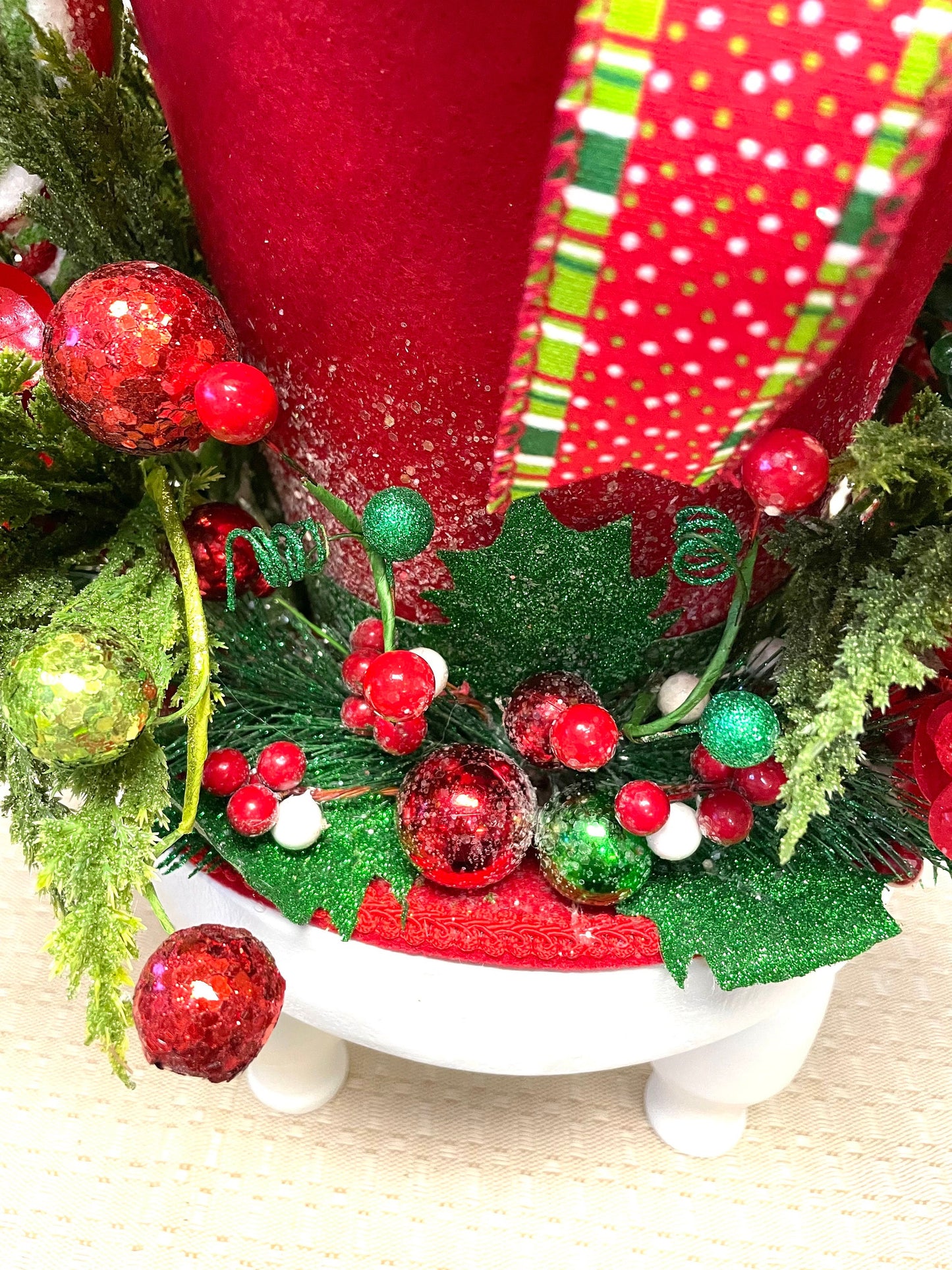 Christmas treetopper, elf treetopper, whimsical treetopper, elf decor, Christmas centerpiece, Christmas decor, free shipping.