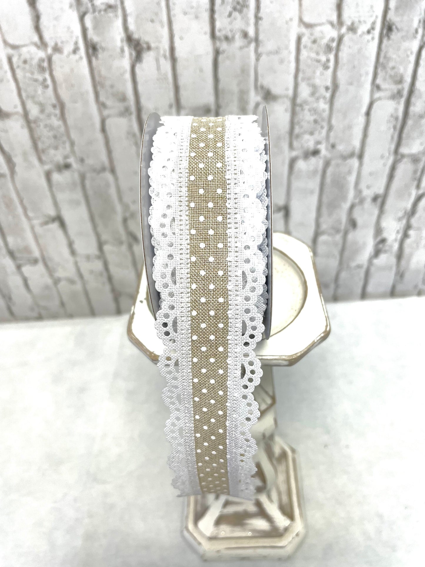 RGO886918, Swiss dot ribbon, Swiss dot ribbon with lace