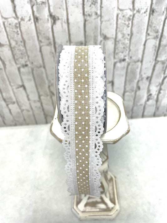 RGO886918, Swiss dot ribbon, Swiss dot ribbon with lace
