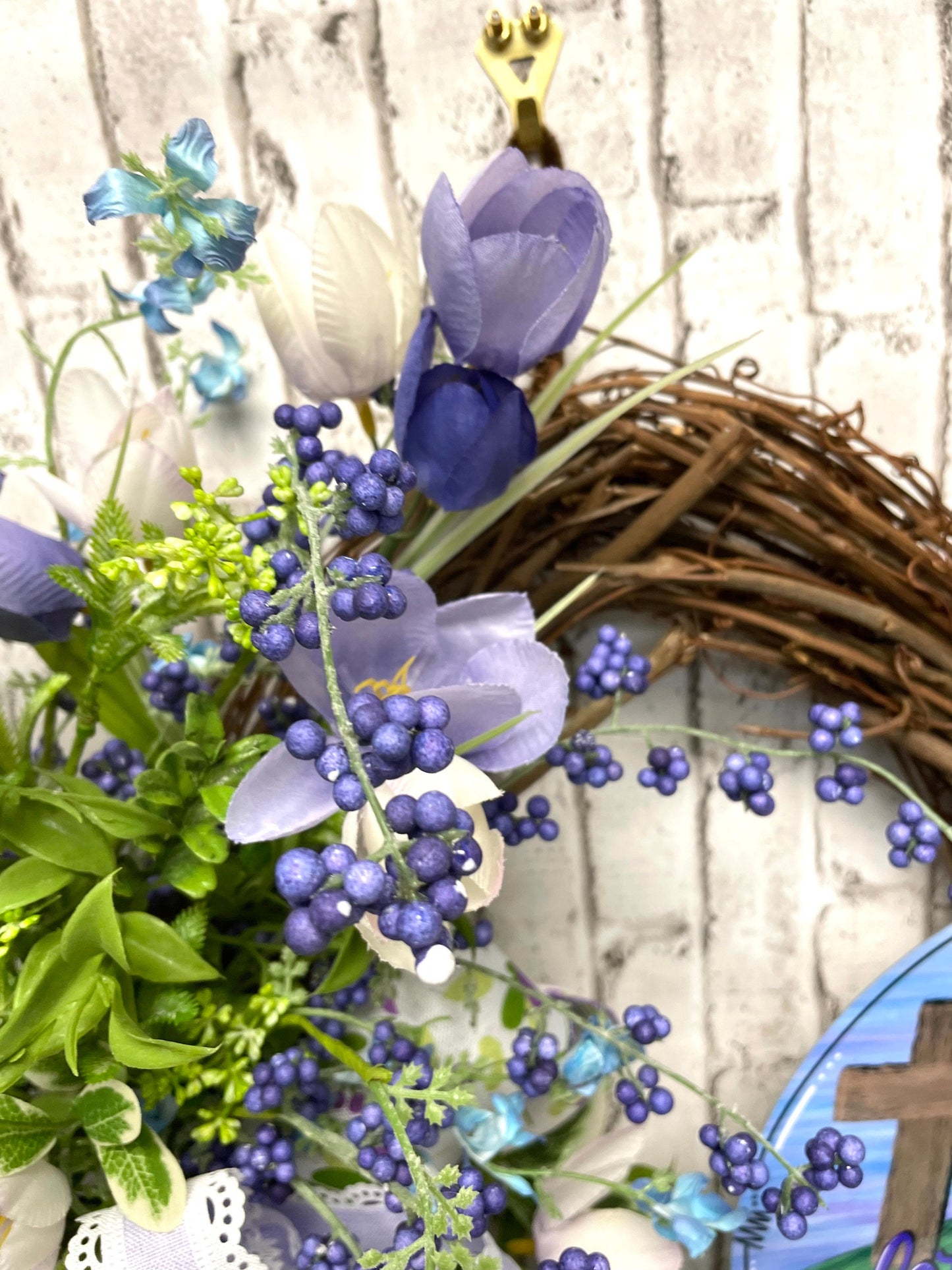Easter wreath, Easter decor, religious decor, religious wreath, spring wreath, spring decor,  gift, shipping included in price.