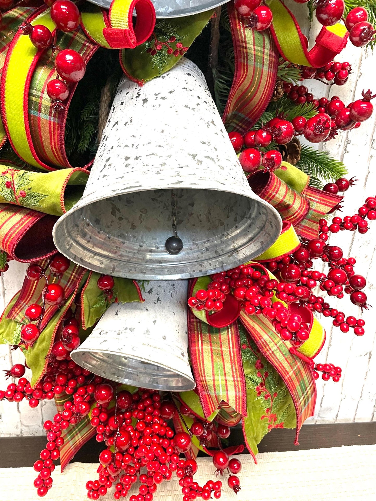 Big and incharge  XXL Christmas traditional country vintage bells and berries swag,  Christmas swag,  country swag, free shipping.