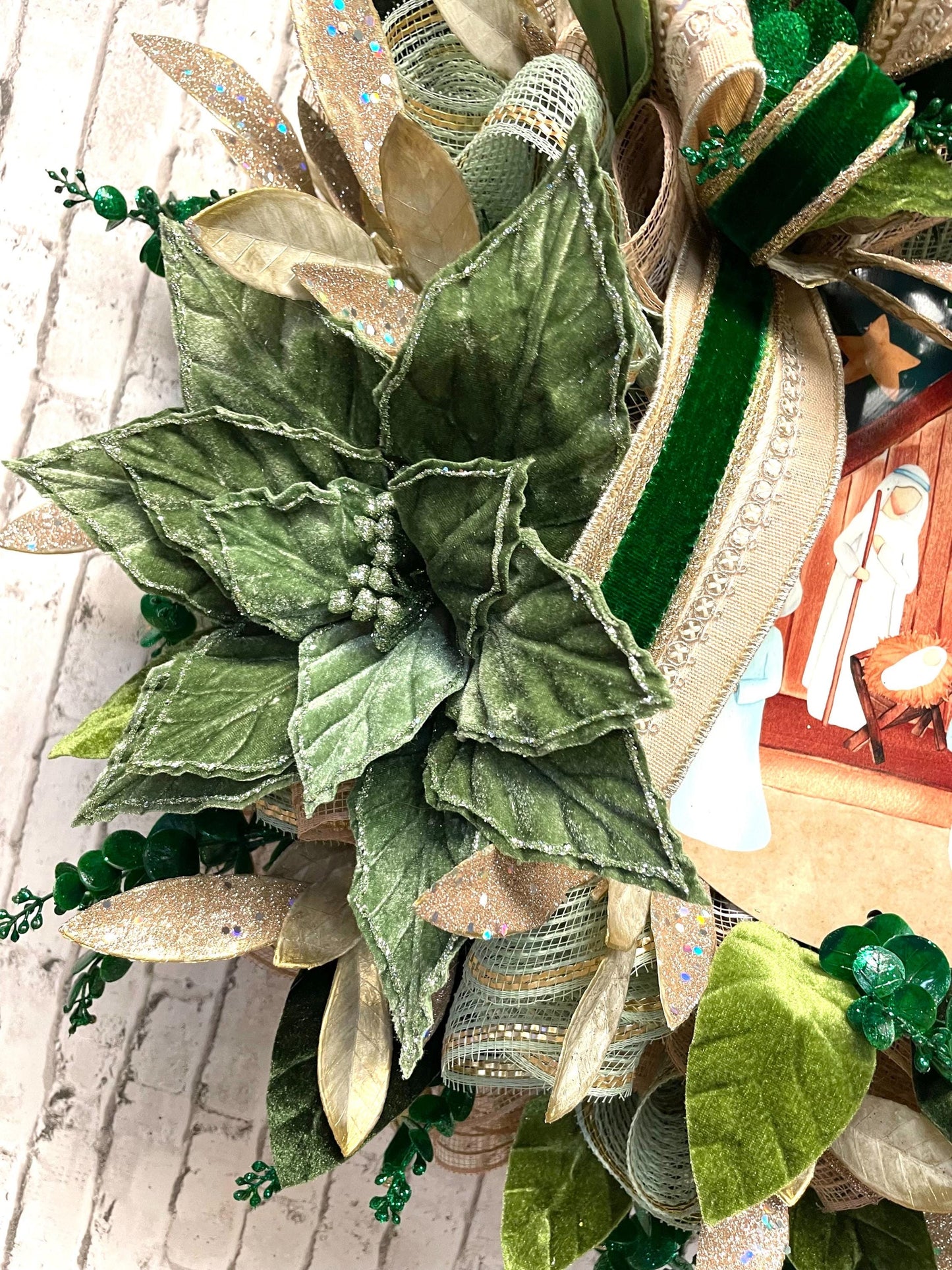 Nativity wreath, Christmas Nativity wreath, religious wreath, Christmas decor, religious decor, Christmas religious decor, shipping included